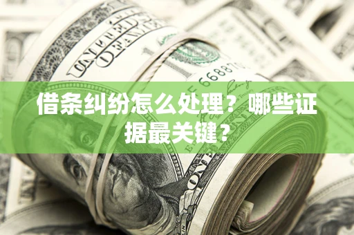 北京借条纠纷怎么处理？哪些证据最关键？